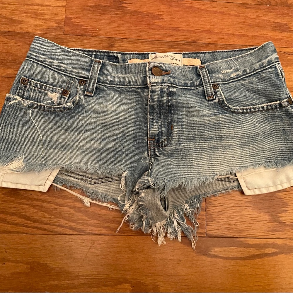 Abercrombie & Fitch Fringed Jean Shorts